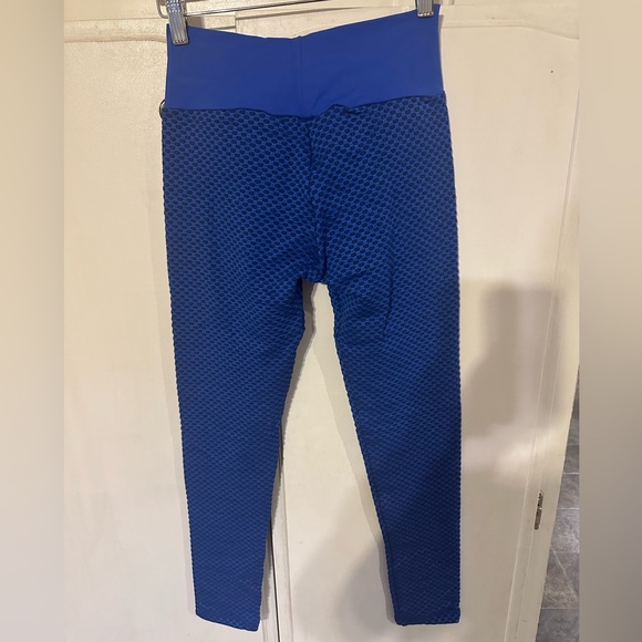CLS Sportswear Cross Waist NC Geo Textured Palace Blue Leggings NWT - Picture 10 of 13
